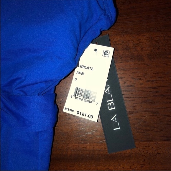 La Blanca Blue One Piece Slimming Swimsuit 6 - Picture 6 of 8
